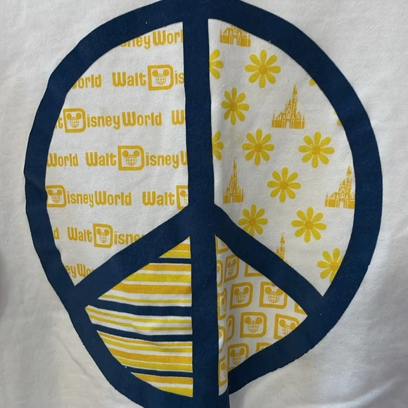 Disney Parks White Peace Sweatshirt size Small - Picture 2 of 8